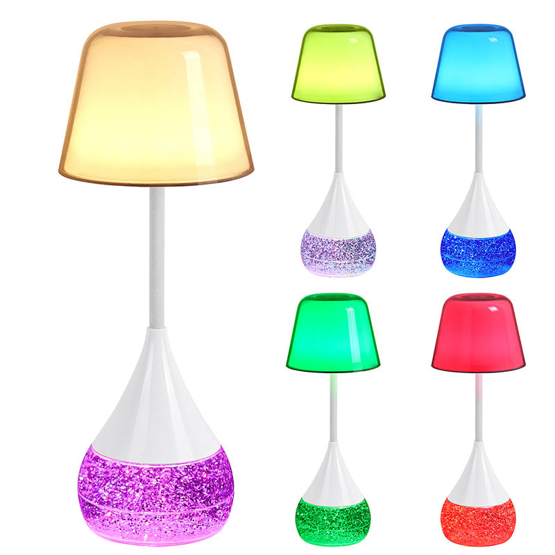 RGB parıldayan bazası olan zəriflik və innovasiya LED masa lampası