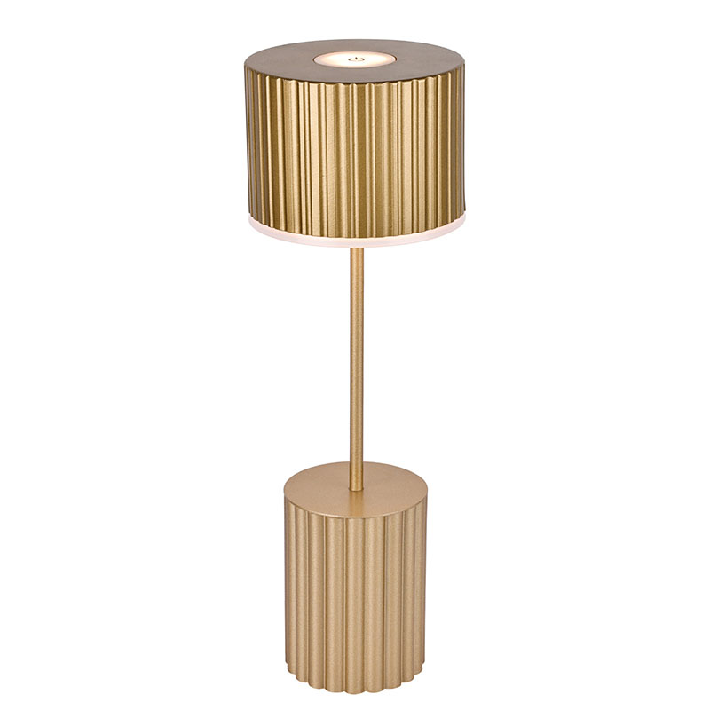 Batareyalı metal kölgəli kiçik stolüstü lampa